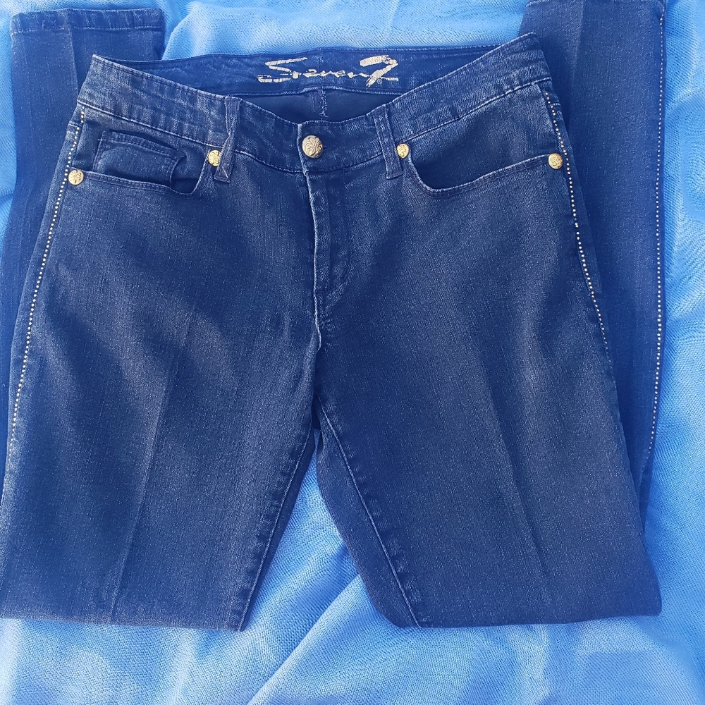 DARK WASH SEVEN SKINNY JEANS